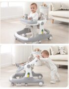 Little Mom Premergator bebelusi Cosmos Grey 2 in 1 cu functie de antepremergator cu 6 roti silentioase sistem de franare sezut reglabil pliere usoara si compacta spatar ergonomic panou interactiv detasabil