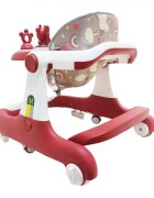 Little Mom Premergator bebelusi Cosmos Red 2 in 1 cu functie de antepremergator cu 6 roti silentioase sistem de franare sezut reglabil pliere usoara si compacta spatar ergonomic panou interactiv detasabil