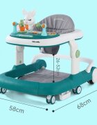 Little Mom Premergator copii Grey Rabbit pliabil cu maner de sustinere parental cu perna de sezut ajustabila panou interactiv detasabil roti silentioase cu rotire 360 grade si sistem de franare structura piramidala