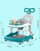 Little Mom Premergator copii Grey Rabbit pliabil cu maner de sustinere parental cu perna de sezut ajustabila panou interactiv detasabil roti silentioase cu rotire 360 grade si sistem de franare structura piramidala