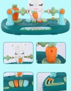 Little Mom Premergator copii Pink Rabbit pliabil cu maner de sustinere parental cu perna de sezut ajustabila panou interactiv detasabil roti silentioase cu rotire 360 grade si sistem de franare structura piramidala