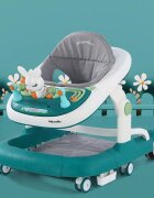 Little Mom Premergator copii Pink Rabbit pliabil cu maner de sustinere parental cu perna de sezut ajustabila panou interactiv detasabil roti silentioase cu rotire 360 grade si sistem de franare structura piramidala