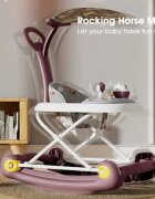 Little Mom Premergator pentru bebelusi multifunctional cu maner parental sistem de balansare Muzica roti silentioase cu perna de sezut si copertina detasabila dimensiune 54 x 17 x 86 cm Red