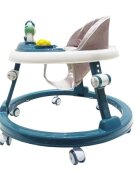 Little Mom Premergator pentru copii Dark Green educational cu lumini si sunete pliabil si ajustabil in inaltime cu 6 roti silentioase dimensiune 67 x 67 x 46 cm