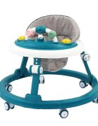 Little Mom Premergator pentru copii Dark Green educational cu lumini si sunete pliabil si ajustabil in inaltime cu 6 roti silentioase dimensiune 67 x 67 x 46 cm