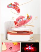 Little Mom Premergator pentru copii Green cu panou interactiv detasabil cu sunete si lumini sezut cu spatar inalt roti silentioase prevazut cu maner de sustinereimpingere