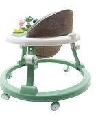 Little Mom Premergator pentru copii Light Green educational cu lumini si sunete pliabil si ajustabil in inaltime cu 6 roti silentioase dimensiune 67 x 67 x 46 cm
