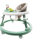 Little Mom Premergator pentru copii Light Green educational cu lumini si sunete pliabil si ajustabil in inaltime cu 6 roti silentioase dimensiune 67 x 67 x 46 cm