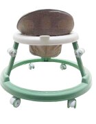 Little Mom Premergator pentru copii Light Green educational cu lumini si sunete pliabil si ajustabil in inaltime cu 6 roti silentioase dimensiune 67 x 67 x 46 cm
