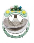 Little Mom Premergator pentru copii Light Green educational cu lumini si sunete pliabil si ajustabil in inaltime cu 6 roti silentioase dimensiune 67 x 67 x 46 cm