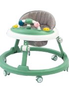 Little Mom Premergator pentru copii Light Green educational cu lumini si sunete pliabil si ajustabil in inaltime cu 6 roti silentioase dimensiune 67 x 67 x 46 cm
