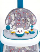 Little Mom Premergator pentru copii multifunctional cu maner parental sistem de balansare Muzica roti silentioase cu perna de sezut si copertina detasabila dimensiune 54 x 17 x 86 cm Green