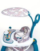 Little Mom Premergator pentru copii multifunctional cu maner parental sistem de balansare Muzica roti silentioase cu perna de sezut si copertina detasabila dimensiune 54 x 17 x 86 cm Green