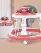 Little Mom Premergator pentru copii Pink cu panou interactiv detasabil cu sunete si lumini sezut cu spatar inalt roti silentioase prevazut cu maner de sustinereimpingere