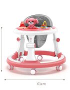 Little Mom Premergator pentru copii Pink cu panou interactiv detasabil cu sunete si lumini sezut cu spatar inalt roti silentioase prevazut cu maner de sustinereimpingere
