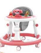 Little Mom Premergator pentru copii Pink cu panou interactiv detasabil cu sunete si lumini sezut cu spatar inalt roti silentioase prevazut cu maner de sustinereimpingere