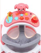 Little Mom Premergator pentru copii Pink cu panou interactiv detasabil cu sunete si lumini sezut cu spatar inalt roti silentioase prevazut cu maner de sustinereimpingere