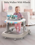 Little Mom Premergator pentru copii Rocket Khaki cu functie de antepremergator cu sezut reglabil in inaltime panou interactiv detasabil cu roti silentioase sistem de franare dimensiune 76 x 58 x 60 cm