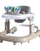 Little Mom Premergator pentru copii Rocket Khaki cu functie de antepremergator cu sezut reglabil in inaltime panou interactiv detasabil cu roti silentioase sistem de franare dimensiune 76 x 58 x 60 cm
