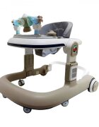 Little Mom Premergator pentru copii Rocket Khaki cu functie de antepremergator cu sezut reglabil in inaltime panou interactiv detasabil cu roti silentioase sistem de franare dimensiune 76 x 58 x 60 cm