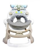 Little Mom Premergator pentru copii Rocket Khaki cu functie de antepremergator cu sezut reglabil in inaltime panou interactiv detasabil cu roti silentioase sistem de franare dimensiune 76 x 58 x 60 cm