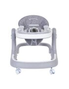 Little Mom Premergator si antepremergator 2 in 1 pentru copii grey pliabil inaltime reglabila sezut cu spatar roti silentioase panou interactiv detasabil cu sunete