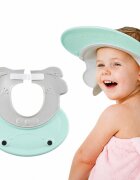 Little Mom Protectie baita Frog Green pentru ochi si urechi ajustabila flexibila cu fixare prin clama dimensiune 27.5 x 26.5 cm