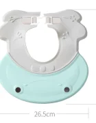 Little Mom Protectie baita Frog Green pentru ochi si urechi ajustabila flexibila cu fixare prin clama dimensiune 27.5 x 26.5 cm