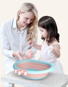 Little Mom Recipient pentru clatit Royal Pink pliabil margini rotunjite fara BPA capacitate 4.2 litri