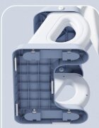 Little Mom Reductor de toaleta Blue pentru copii pliabil multifunctional cu manere si suport de picioare inaltime ajustabila 38 - 45 cm dimensiune 40.6 x 49.2 x 27.1 cm