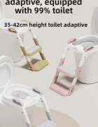 Little Mom Reductor de toaleta pentru copii Pink pliabil reglabil colac din PU compatibilitate multipla design ergonomic cu manere de sustinere design anti-stropire dimensiune 49 x 34.6 cm