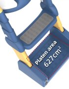 Little Mom Reductor pentru copii Grey multifunctional 2 in 1 pliabil colac din PVC cu recipient colector si manere de sustinere dimensiuni 58 x 47 x 32.5 cm