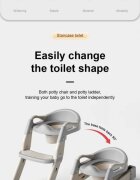 Little Mom Reductor pentru copii Grey multifunctional 3 in 1 pliabil colac ergonomic din PVC cu recipient colector si manere de sustinere dimensiuni 35.5x17x39 cm