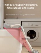 Little Mom Reductor pentru copii Grey multifunctional 3 in 1 pliabil colac ergonomic din PVC cu recipient colector si manere de sustinere dimensiuni 35.5x17x39 cm