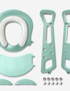 Little Mom Reductor pentru toaleta cu scara Happy Feet Green pliabil inaltime reglabila cu manere si multiple suprafete antialunecare