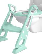 Little Mom Reductor pentru toaleta cu scara Happy Feet Green pliabil inaltime reglabila cu manere si multiple suprafete antialunecare