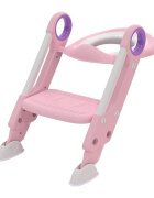 Little Mom Reductor pentru toaleta Sturdy Pink pliabil cu scarita sezut moale suprafata antiderapanta reglabil pe inaltime