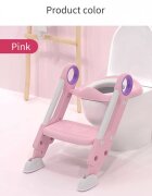 Little Mom Reductor pentru toaleta Sturdy Pink pliabil cu scarita sezut moale suprafata antiderapanta reglabil pe inaltime