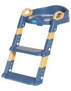 Little Mom Reductor toaleta pentru copii Blue pliabil ergonomic cu sezut din PVC manere de sustinere scara cu inaltime reglabila suprafata antiderapanta dimensiuni 34x44x34 cm