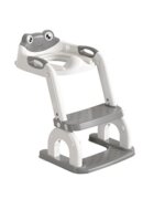 Little Mom Reductor toaleta pentru copii Grey pliabil reglabil colac detasabil PVC cu suprafete anti-alunecare manere ergonomice protectie anti-stropire compatibilitate universala