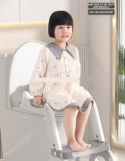 Little Mom Reductor toaleta pentru copii Grey pliabil reglabil colac detasabil PVC cu suprafete anti-alunecare manere ergonomice protectie anti-stropire compatibilitate universala