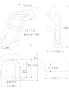Little Mom Reductor toaleta pentru copii Navy pliabil cu trepte antiderapante manere ergonomice si treapta reglabila pe 2 nivele de inaltime colac moale din spuma PVC design anti-stropire compatibilitate universala