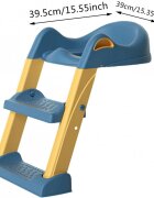 Little Mom Reductor toaleta pentru copii Navy pliabil cu trepte antiderapante manere ergonomice si treapta reglabila pe 2 nivele de inaltime colac moale din spuma PVC design anti-stropire compatibilitate universala