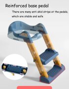Little Mom Reductor toaleta pentru copii Navy pliabil cu trepte antiderapante manere ergonomice si treapta reglabila pe 2 nivele de inaltime colac moale din spuma PVC design anti-stropire compatibilitate universala