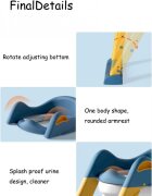 Little Mom Reductor toaleta pentru copii Navy pliabil cu trepte antiderapante manere ergonomice si treapta reglabila pe 2 nivele de inaltime colac moale din spuma PVC design anti-stropire compatibilitate universala