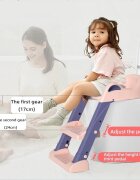 Little Mom Reductor toaleta pentru copii Pink pliabil cu trepte antiderapante manere ergonomice si treapta reglabila pe 2 nivele de inaltime colac moale din spuma PVC design anti-stropire compatibilitate universala
