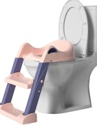 Little Mom Reductor toaleta pentru copii Pink pliabil cu trepte antiderapante manere ergonomice si treapta reglabila pe 2 nivele de inaltime colac moale din spuma PVC design anti-stropire compatibilitate universala