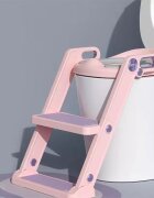 Little Mom Reductor toaleta pentru copii Potty Training Pink pliabil cu sezut moale din spuma PU reglabil pe inaltime 5 nivele manere ergonomicepentru copii cu varsta pana la 7 ani compatibilitate universala