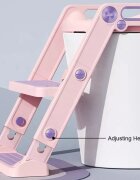 Little Mom Reductor toaleta pentru copii Potty Training Pink pliabil cu sezut moale din spuma PU reglabil pe inaltime 5 nivele manere ergonomicepentru copii cu varsta pana la 7 ani compatibilitate universala