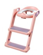 Little Mom Reductor toaleta pentru copii Potty Training Pink pliabil cu sezut moale din spuma PU reglabil pe inaltime 5 nivele manere ergonomicepentru copii cu varsta pana la 7 ani compatibilitate universala